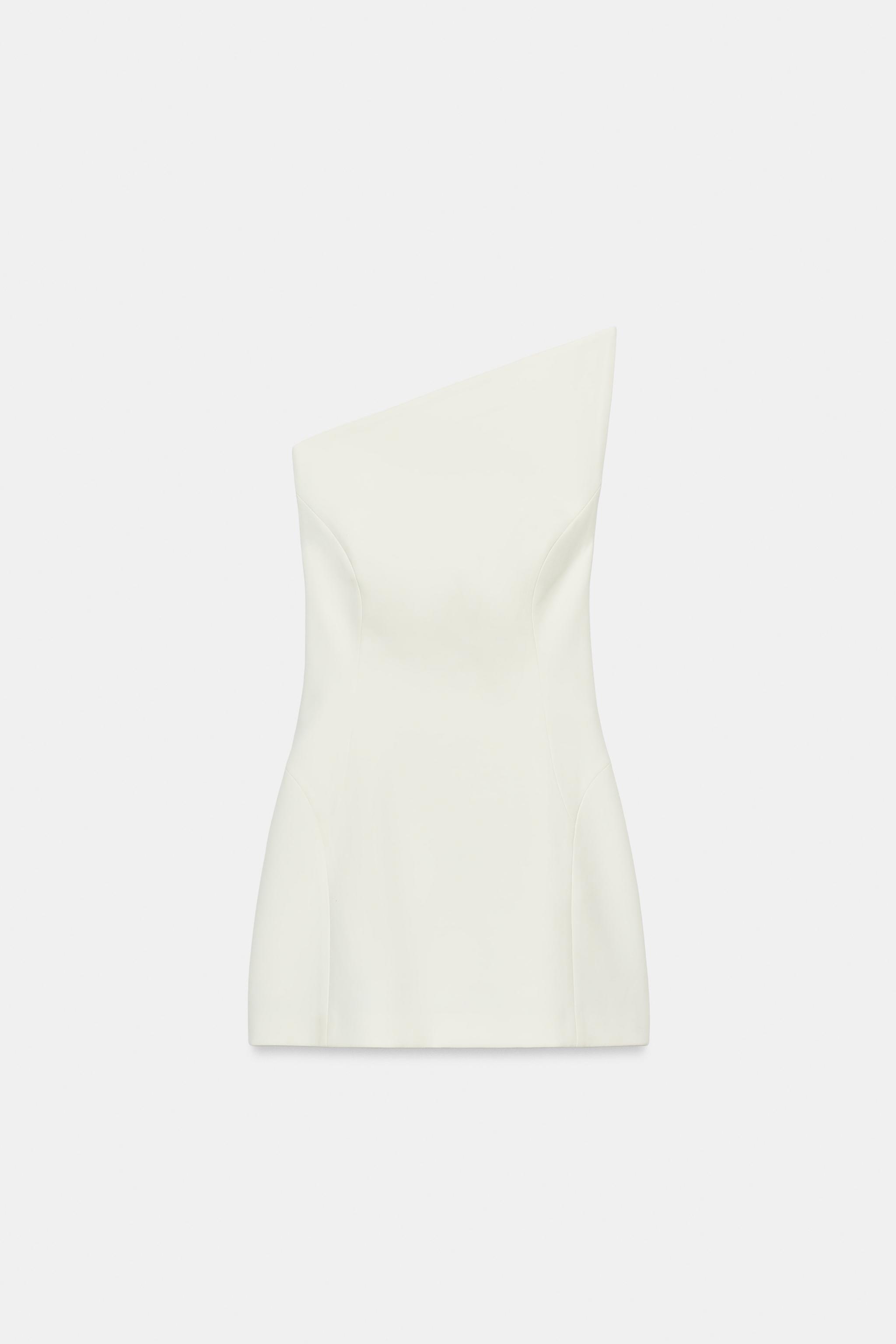 ASYMMETRIC NECK MINI DRESS